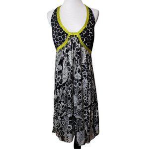 Jax Womens Black White Silk Floral Halter Neck Side Zip Midi Dress Size 12